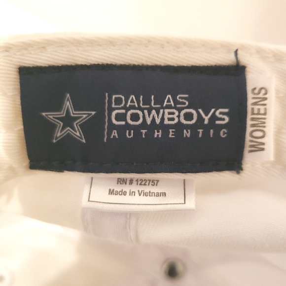 Women's Authentic Dallas Cowboys Baseball Cap OSFM Adjustable White - Picture 9 of 10